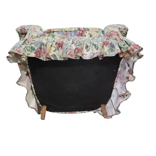 Vintage Floral Upholstered Skirted Club Lounge Accent Armchair Local Pickup