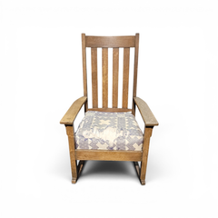 Antique Mission Style Oak Rocking Chair Tall Slat Back Seat - Local Pickup Only