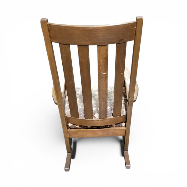 Antique Mission Style Oak Rocking Chair Tall Slat Back Seat - Local Pickup Only