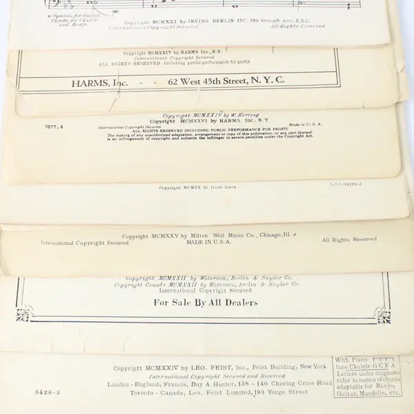 Lot Of 7 Vintage Sheet Music 1920 To 1925