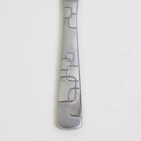 A Lot of 3 Oneida Quadratic Pattern Solid Dinner Knives Glossy Frosted 9.5 Inch