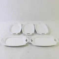 Set of 5 Vintage Freddie G White Ceramic Serving Platter Trays