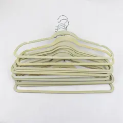 Mixed Lot of 10 Velvet Clothes Hangers for Shirts and Pants Varied Beige Tones 