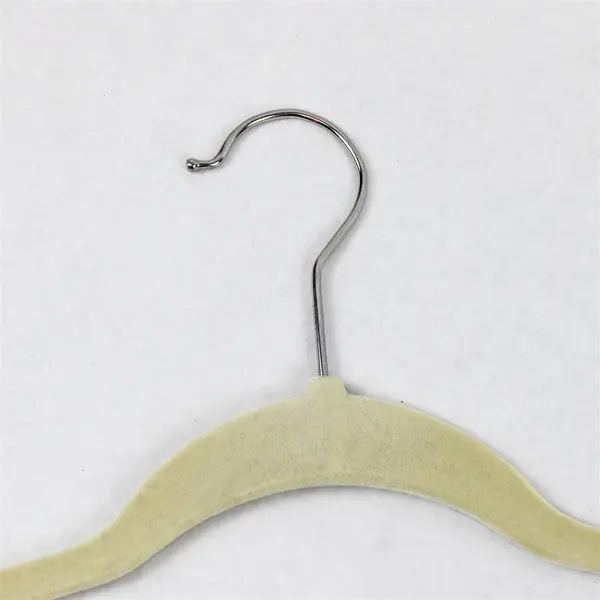 Mixed Lot of 10 Velvet Clothes Hangers for Shirts and Pants Varied Beige Tones 