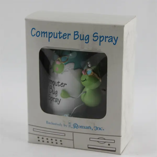 1999 Roman Inc Computer Bug Spray Ornament NIB Vintage Holiday Collectible