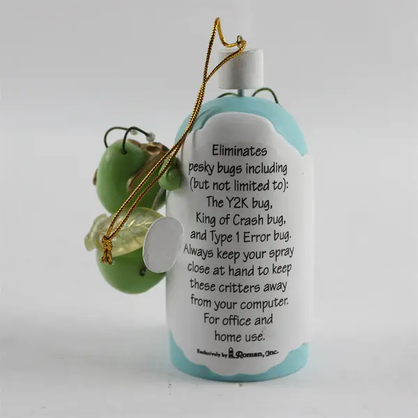1999 Roman Inc Computer Bug Spray Ornament NIB Vintage Holiday Collectible