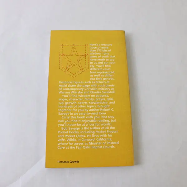 Pocket Wisdom 777 Golden Nuggets Paperback Robert C. Savage Good