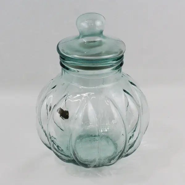 Vintage Large SVE Aqua Green Glass Potbelly Pumpkin Drink Dispenser Italy