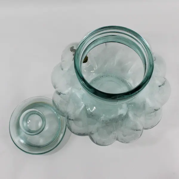 Vintage Large SVE Aqua Green Glass Potbelly Pumpkin Drink Dispenser Italy