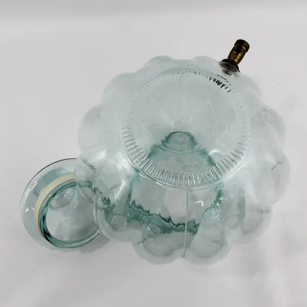 Vintage Large SVE Aqua Green Glass Potbelly Pumpkin Drink Dispenser Italy