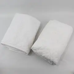 Lot Of 2 Unbranded Solid White Color Decor Edge Matching Bath Towels 28" x 53"
