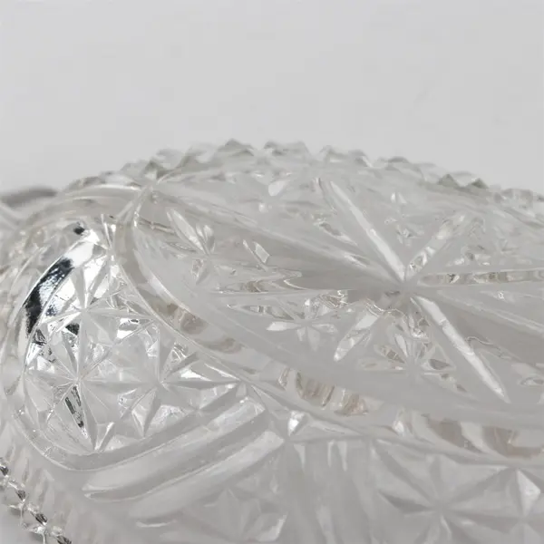 60's Vintage Anchor Hocking Stars and Bars Pattern Divided Glass Relish Dish