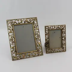 Set of 2 Six Trees Ornate Matching Gold-Tone Standing Photo Frame