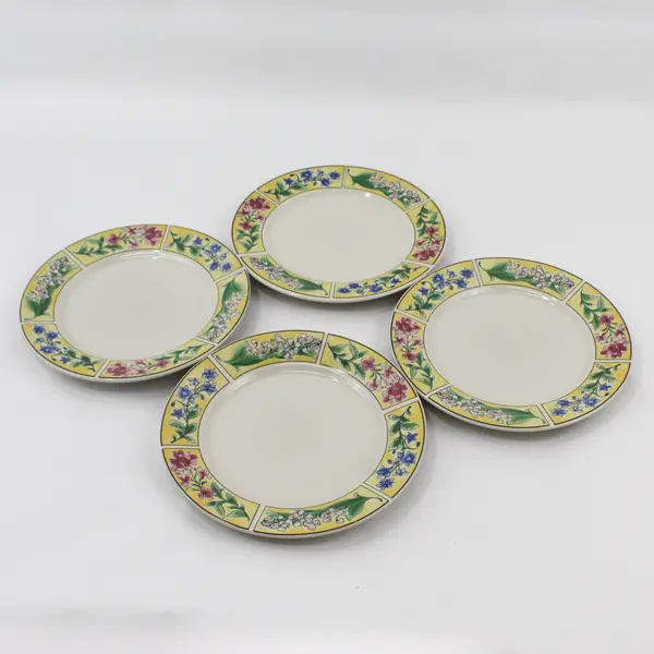 Set of 4 Sakura Majesticware Stoneware SPRING VALLEY  Salad Plates Sue Zipkin