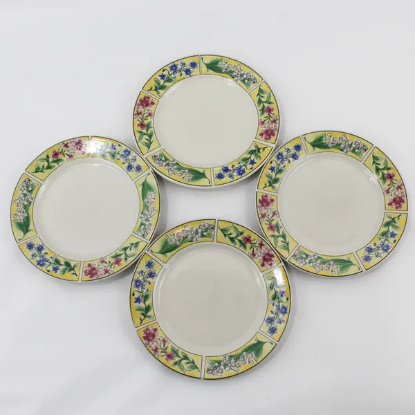 Set of 4 Sakura Majesticware Stoneware SPRING VALLEY  Salad Plates Sue Zipkin