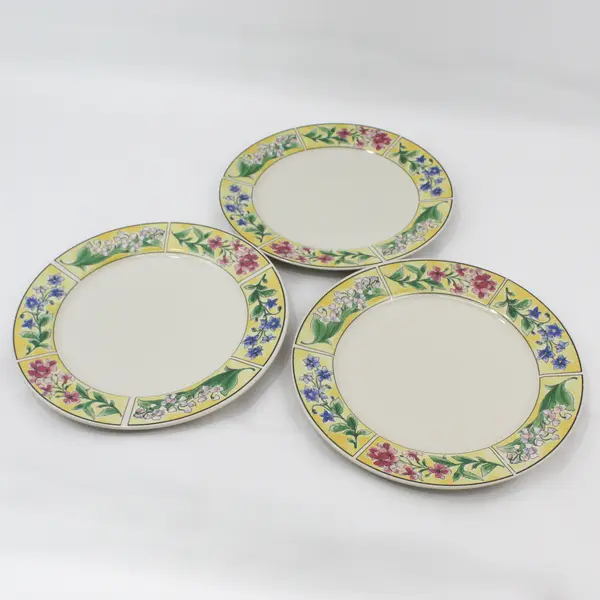 Set of 3 Sakura Majesticware Stoneware SPRING VALLEY  Dinner Plates Sue Zipkin