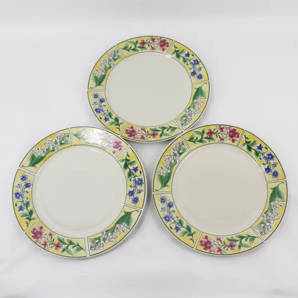 Set of 3 Sakura Majesticware Stoneware SPRING VALLEY  Dinner Plates Sue Zipkin
