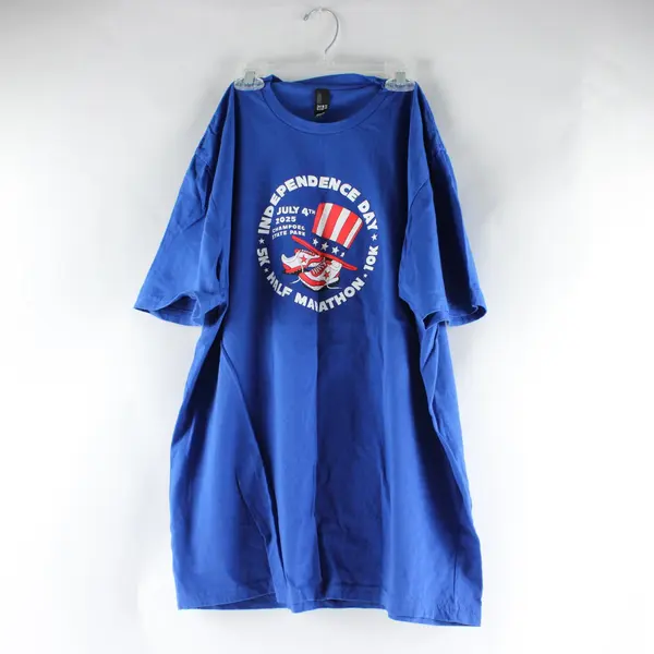District Champoeg State Park Indep Day Half Marathon Blue Adult L T-Shirt