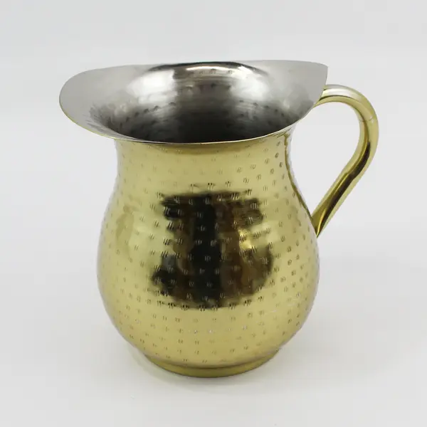 Gold-Tone Stainless Steel Bell Pitcher 6.5" Tall