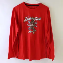 Greenlayer Red Long-Sleeved Holiday Half Marathon Graphic T-Shirt Adult M