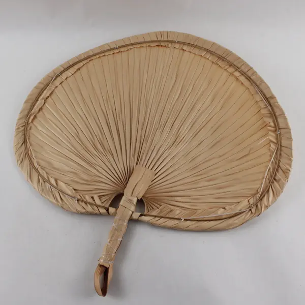 Lot of Five Hand Woven Palm Leaf Fans. Unbranded. Damaged: Tears, Holes, Bends.