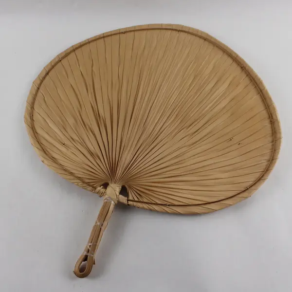 Lot of Five Hand Woven Palm Leaf Fans. Unbranded. Damaged: Tears, Holes, Bends.
