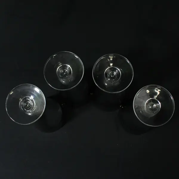 Set of 4 MCM Wide Silver Rimmed Pilsner Beer Glasses 7.5"