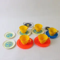 Lot of 14 Assorted Play Dishes Plates Cups Pretend Kitchen Toy Set
