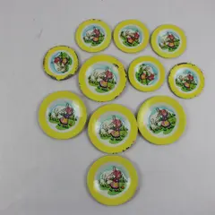Vintage Little Bo Peep Metal Toy Tea Set Plates Set of 10 1950s