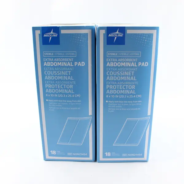 Lot of 2 Medline Sterile Abdominal Pads 8x10 18 Count New