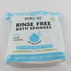 Scrubzz Rinse Free Bath Sponges 25 Pack Sealed New