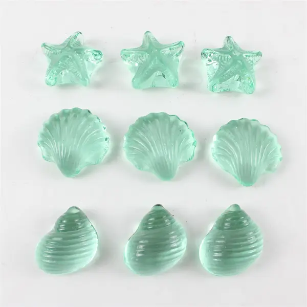 Lot of 9 Light Green Sea Themed Glass Decorations