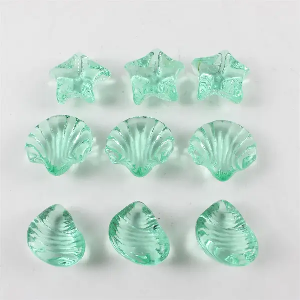 Lot of 9 Light Green Sea Themed Glass Decorations