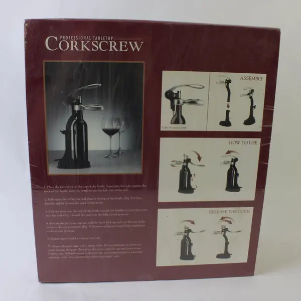 Professional Tabletop Corkscrew New Sealed Box Item 966699