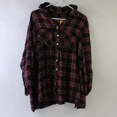 Ruby Rd. Red Pink and Black Plaid Button-Up Women's XL