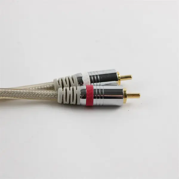 RCA AV Cable Clear Braided Jacket Gold Plated Connectors 6 Ft