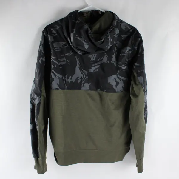 The North Face Mens S Full Zip Hybrid Hoodie Camo Olive Green Tech Fleece Jacket