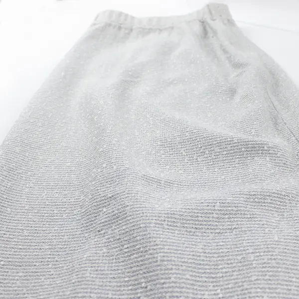 Vintage St John Collection by Marie Gray Grey/Blue Knit Top Skirt Set Women L/12