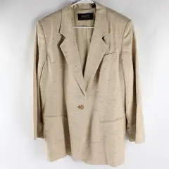 Dana Buchman Womens  Jacket Blazer & Skirt Set Tan Womens Size 16 100% Silk