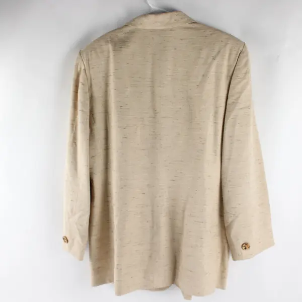 Dana Buchman Womens  Jacket Blazer & Skirt Set Tan Womens Size 16 100% Silk