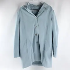AK2 Anne Klein Sky Blue Women's Mid-Length Overcoat Button Pockets