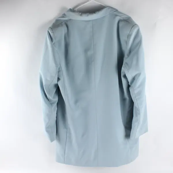 AK2 Anne Klein Sky Blue Women's Mid-Length Overcoat Button Pockets