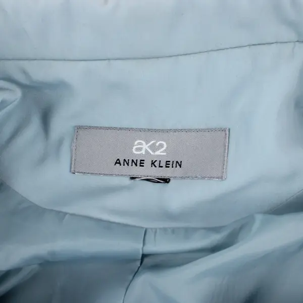 AK2 Anne Klein Sky Blue Women's Mid-Length Overcoat Button Pockets