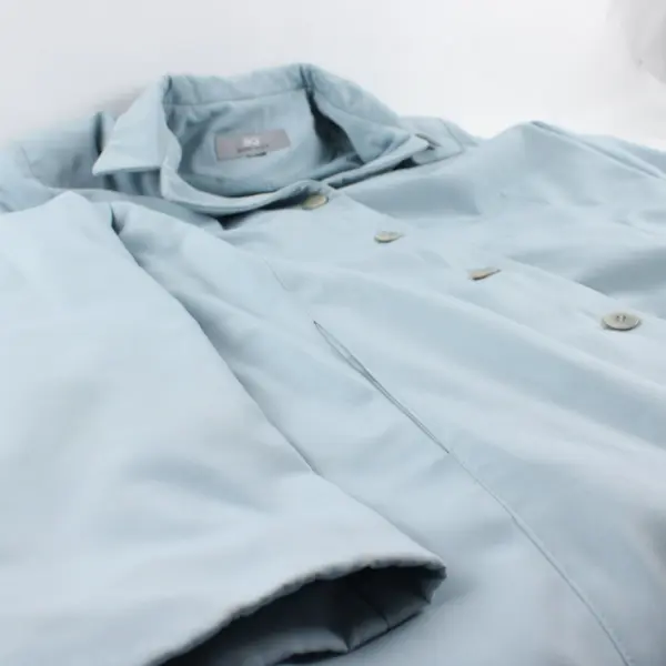 AK2 Anne Klein Sky Blue Women's Mid-Length Overcoat Button Pockets