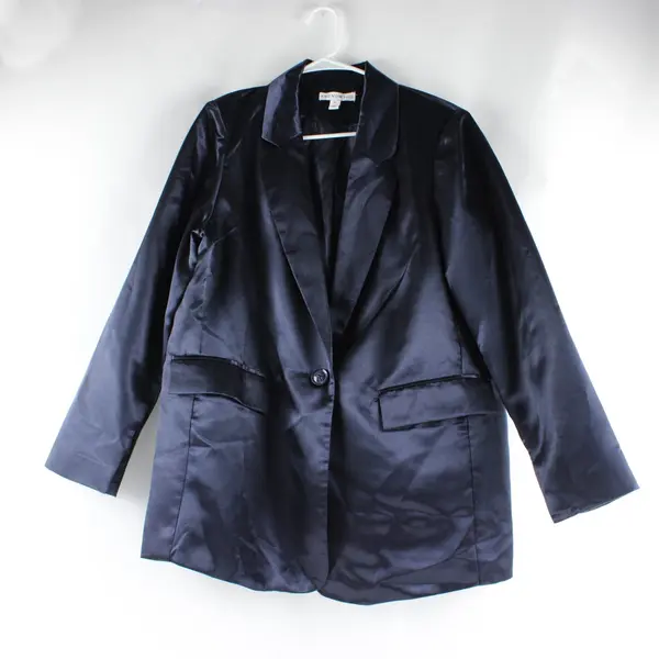 And Now This Dark Blue/Purple Blazer Shiny Finish Lightweight Size 0X