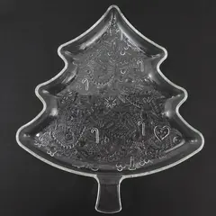 Clear Glass 13.5" Christmas Tree Shaped Dish 