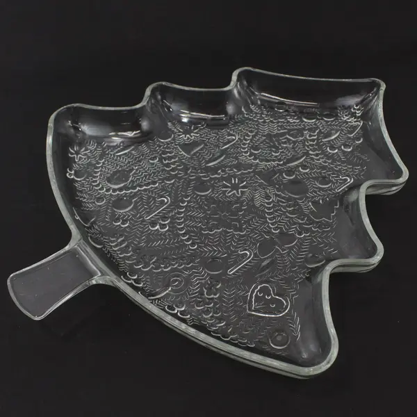 Clear Glass 13.5" Christmas Tree Shaped Dish 