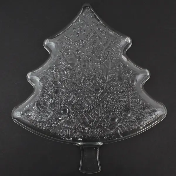 Clear Glass 13.5" Christmas Tree Shaped Dish 