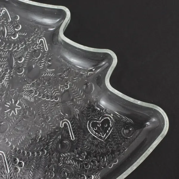Clear Glass 13.5" Christmas Tree Shaped Dish 