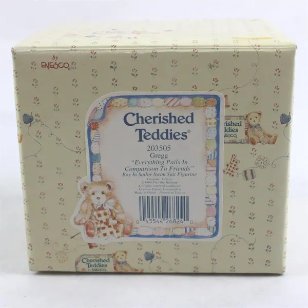 Enesco Cherished Teddies Gregg Figurine 1996 Everything Pails 203505